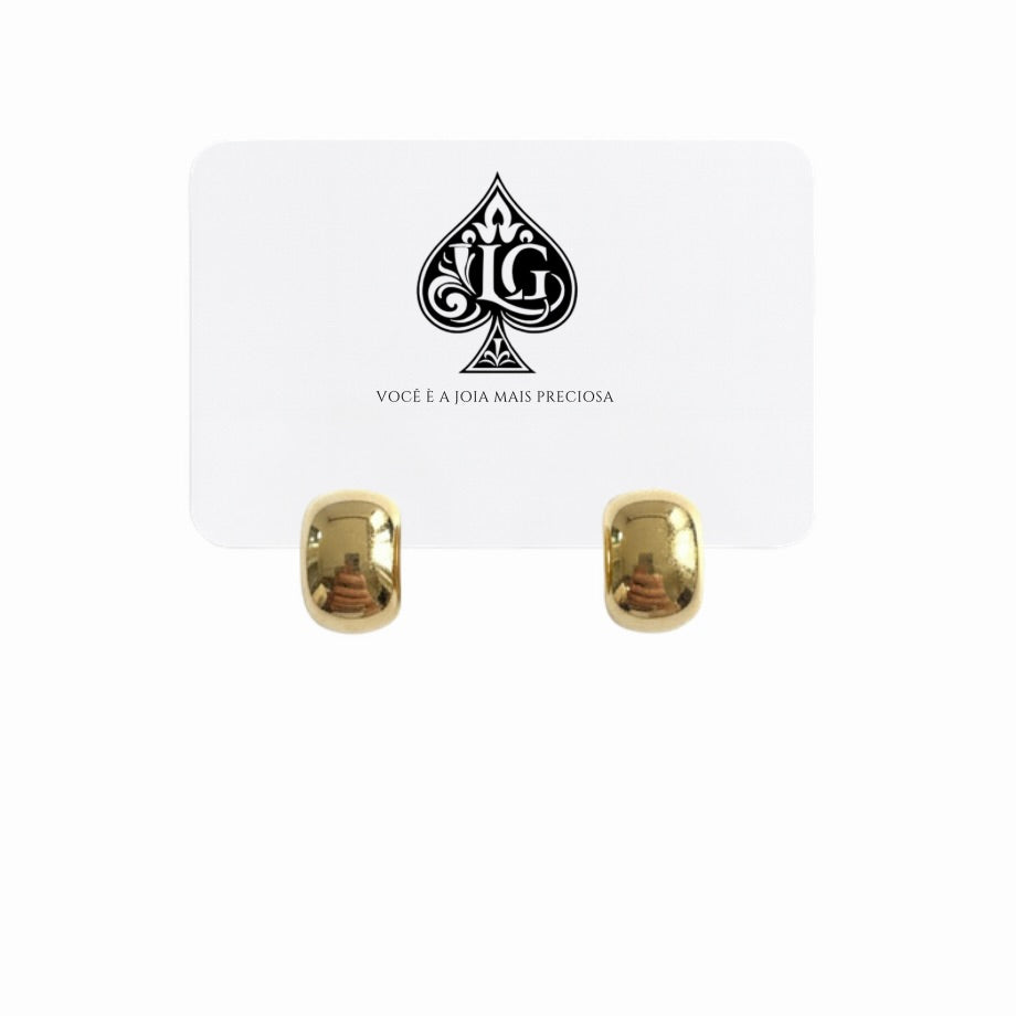 Brinco Cubo Luxe – Folheado