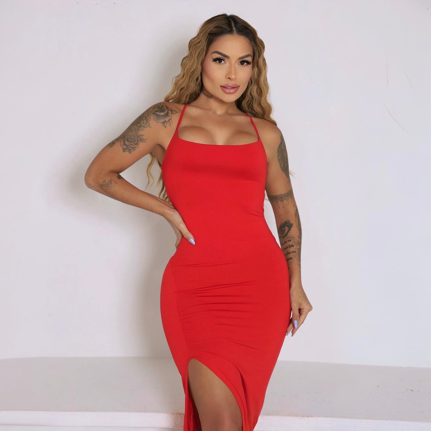 Vestido midi longo Desir