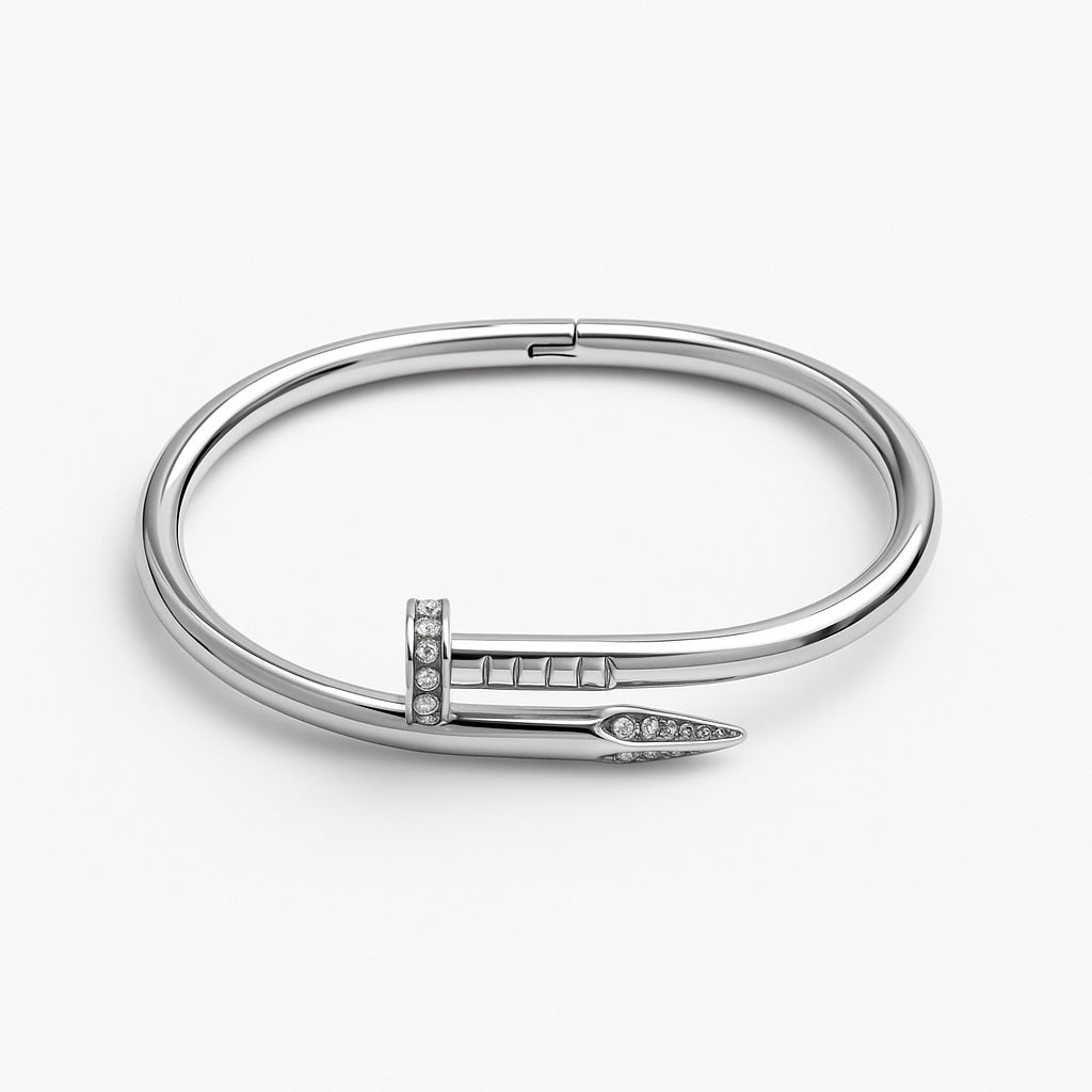 Bracelete Cravejado Aço Inoxidável