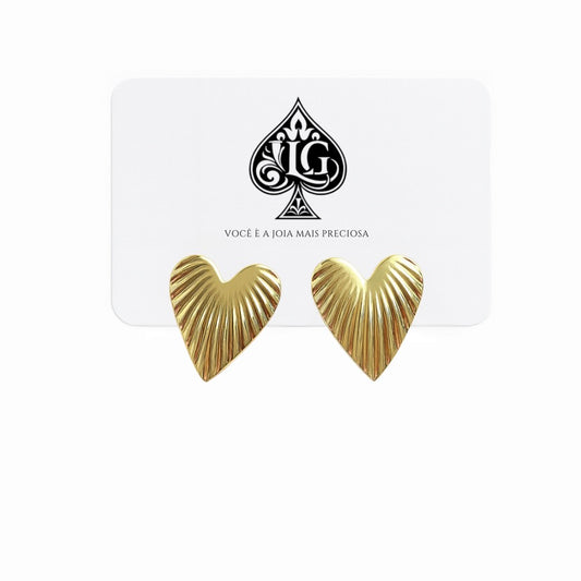 Brinco Coração Lumiére – Folheado