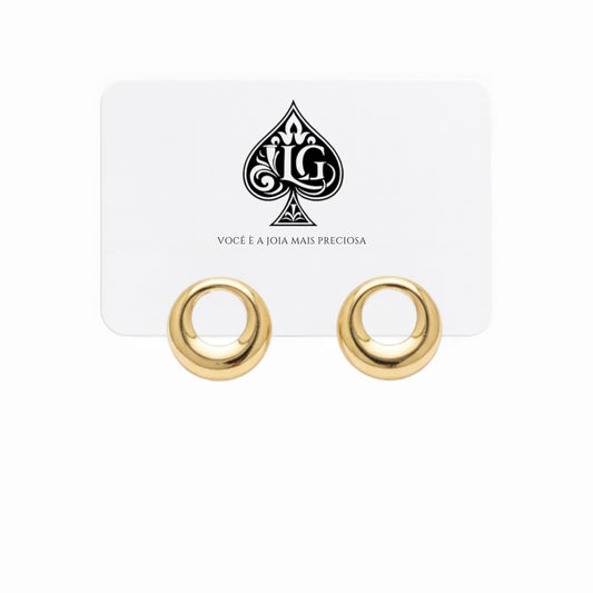 Brinco Aura Dourado Argola Mini -  Folheado